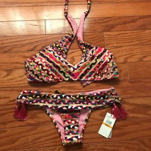 Sam Edelman braid print bikini set
